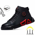 Winter Safety Shoes Men Steel Toe Safety Boots Ankle Leather Winter Boots Puncture Proof Work Boots Waterproof Men Work Shoes|Wo