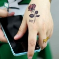 25 Different Flower Tattoo Designs Trendy Red Rose Black Tattoo Waterfproof Fake Temporary Tattoo Sticker Body Tattoo on Hands