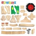 EDWONE New All Kinds Wooden Track Parts Beech Wooden Railway Train Track TOY Accessories Fit Thomas Biro Wooden Tracks