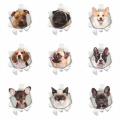 3D View Dogs Cats Hole Wall Stickers Toilet Bathroom Decorations PVC Home Kitchen Room Decor Wall Refrigerator Mural Art Decals