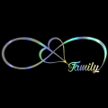 Car Sticker 20*7CM FAMILY Love Heart Forever Symbol Funny Car Decal Reflective Laser Vinyl Decals 3D Car Styling|Car Stickers|