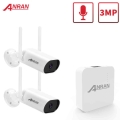 Anran 3mp Wifi Surveillance Camera System P2p Wireless Security Camera Set 4ch Mini Nvr Cctv Video Camera Kit Outdoor - Nvr Kits