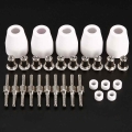30pcs Plasma Cutter Consumables Extended Nickel Plated Electrodes Nozzles For ESAB/L TEC PT 31 JG 40 Etc. Cutting Machines