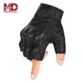 Motorcycle Gloves Leather Comfortable Breathable Half Finger Gloves Cross Country Race Outdoor Gloves - Gloves - Officematics.co