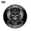 Yjzt 12cm*12cm Born To Ride Skull Car Sticker Funny Decal Car Accessories 6-2255 - Car Stickers - Officematics.com
