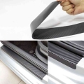 Universal Black Protector Car Sticker Door Sill Plate Pedal Cover Protector 3D Carbon Fiber Threshold Sticker Trim Anti Scratch|