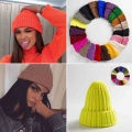 Unisex Hat Cotton Blends Solid Warm Soft HIP HOP Knitted Hats Men Winter Caps Women's Skullies Beanies For Girl Wholesale шл