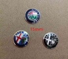 1x 15mm Gold Green Black Alfa Romeo Car Logo Key Fob Emblem Badge Sticker For Mito 147 156 159 166 Giulietta Spider Gt Brera - C