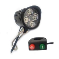 Ebike Headlight Electric Bike Flashlight Bicycle Light E Scooter Accessories Parts Warning Headlamp With Horn Switch 12v-80v - E