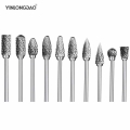10pcs tungsten steel grinding head tungsten carbide burrs sets mini drill diamond burs material tungstenio dremel accessories