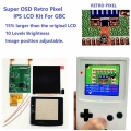 Super OSD RETRO PIXEL IPS Larger LCD SCREEN KIT Backlight Brightness Touch sensor For GameBoy Color For GBC Q5 IPS LCD Kit|Rep