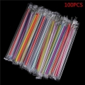 100pc Clear Individually Wrapped Drink Pp Straws Drink Straws Party Supplies Disposable Plastic Straws Birthday Celebration - Di