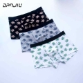DANJIU, calzoncillos bóxer de algodón con estampado de hojas de arce para hombre, ropa interior suave transpirable para Hombre,