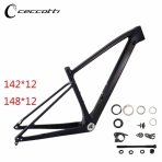Carbon bike frame new geometry carbon bicycle frame T1000 148mm and 142mm thru axle racing bike carbon frame 29er MTB bicicleta