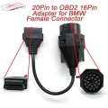 Forbmw 20pin Obd2 Adapter 20 Pin To Obd2 Extend 16pin Female Cable For E36 E39 X5 Car Obd2 Cable Factory Outlet Cable Forbmw Car