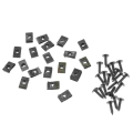 20 Pieces Black Iron Metal Fairing Bolts Fastener U Type Clips & Screws Retainers Rivets for Car Truck Door Panel Bumper Fas