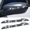 2PCS Diamond Car Rear View Mirror Sticker Car Decal Sticker Decal Stripe Sticker Bling Pink Car Accessories for Woman|Car Sticke