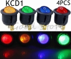 4pcs 3pin On/off Car 220v/12v Round Rocker Dot Boat Led Light Toggle Switch Spst Light Switch Yuan - Switches - Officematics.com