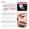 100 Uds agujas de tatuaje, cuchillas de sombreado, 15 pines, 21 niebla para cejas, labios, agujas de microblading de doble fila,