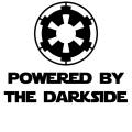 25cm Wide Powered By The Darkside Galactic Empire Text Sticker Car Decal Waterproof Sticker Car Window Decor Pattern L332 - Car