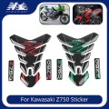 Motorcycle 3d Waterproof Carbon Fiber Fuel Decal Gas Tank Pad Protector Fish Bone Sticker For Kawasaki Z750 Z 750 - Decals &