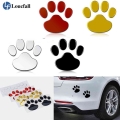 1 Pair Car Stickers And Decals Paw 3d Animal Dog Cat Bear Foot Prints Footprint Decal Car Sticker Silver Red Black Golden - Car