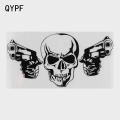 QYPF Coolest Gun Skull Car Stickers High Quality Decoration Vinyl Motorcycle Bicycle Accessories Graphic C16 0212|Car Stickers|