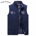 Fashion Brand Kenty Shark Men's Vest Embroidery High Quality 2020 Autumn Thick Warm Vests Jackets Outerwear Plus Size 3XL 4X