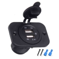 Dual USB Charger Socket Panel Waterproof 3.1A 4.2A Power Outlet Adapter with LED Light 12 24V for Car Boat Marine Mobile|Cables