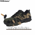 2018 New Men's Plus Size Outdoor Steel Toe Cap Military Work & Safety Boots Shoes Men Camouflage Army Puncture Proof Boo