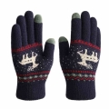 2021 Autumn Winter Women's Gloves Cartoon Deer Wool Touch Screen Cold Gloves Unisex Knitted Double Thicken Warm Driving Glov