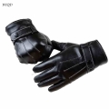 Motorcycle gloves simulation washed leather gloves autumn and winter PU plus velvet touch screen gloves|Gloves| - Officematics