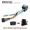 16 Pin to VW Wiring Harness 16P Male Plug ISO Connector 2 Din Car Audio Head Unit Cable Adapter for Volkswagen Golf Jetta Leon|C