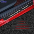 4pcs Carbon Fiber Gt Gtline Car Door Sill Protection Sticker For Kia Morning Auto Accessories - Car Stickers - Officematics.com