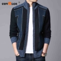 Covrlge Winter Thick Warm Sweater Coat Men Cardigan Jumpers Men Patchwork Cashmere Wool Liner Zipper Fleece Coats Men MWK014|Car