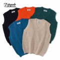 FOJAGANTO Autumn New Men's Knitted Vest Sleeveless Solid Color V Neck Pullover Vest Street Youth Trendy Sweater Vest For Men