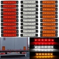 30x 6 LED light SMD 12V White Red Orange Truck Trailer Pickup Side Marker Indicators Lights caravan tractor go kart|Truck Light