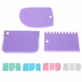 3pcs/set Plastic Cake Scraper Dough Cake Fondant Scraper Cake Decorating Baking Tool Pastry Spatulas Jagged Edge Cutters