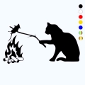 Ck3377# Vinyl Car Sticker Cat Fries A Mouse Waterproof Cool Waterproof Removable Decal Self-adhesive Car Auto Sticker - Car Stic