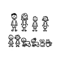 Car Stickers Interesting Family Dad Mom Kids Dog Cat Styling Decals Cartoon Creativity Personality Vinyl,20cm*15cm - Car Sticker