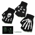 1 Pair Skeleton Gloves Halloween Style Gloves Ghost Claw Knitted Half Finger Gloves Unisex Gloves Luminous Fluorescence|Men'