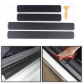 4pcs Car Threshold Carbon Fiber Sticker Door Scratch Strip Anti kick Film Protective Pad Threshold Strip Auto Parts|Car Stickers