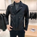 2021 New Motorcycle Pilot Leather Jacket Fashion Brand Men's Designer Punk Wind Oblique Zipper Design Men's Slim Fit Jac
