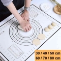 Large Size Silicone Kneading Pad Non-stick Surface Rolling Dough Mat With Scale Kitchen Cooking Pastry Sheet Oven Liner Bakeware