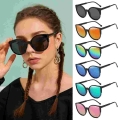 1pc Classic UV400 Protection Cat Eye Shape Women's Sunglasses Super Light Frame Sunglasses Reflective Coated Protective Eyew
