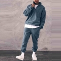 Sweatshirts Set Men Winter Warm Fashion 2021 Men's Jogger Tracksuit Solid Stand Collar Sweatshirt Casual 2 Pieces Sports Sui