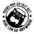 Hot sale 1Pcs 15CM*15CM Creative 4X4 YOURS MAY GO FAST MINE CAN GO ANYWHERE Funny Car Stickers|Car Stickers| - Officematics.co