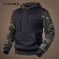 Fleece Men's Hoodies 2021 Autumn Winter Casual Hoodies Men Outwear Camouflage Pullover Sweatshirts Male Hooded Collar Loose