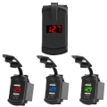 Usb Car Charger 12v 24v 4.2a Display Voltage Waterproof Dual Usb Ports Auto Adapter Phone Charger For Iphone Huawei Xiaomi - Cab