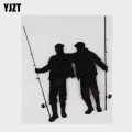 Yjzt 13.5cm*15.5cm Good Friend Go Fish Interesting Vinyl High Quality Decor Car Sticker Decal Black Silver C11-0261 - Car Sticke